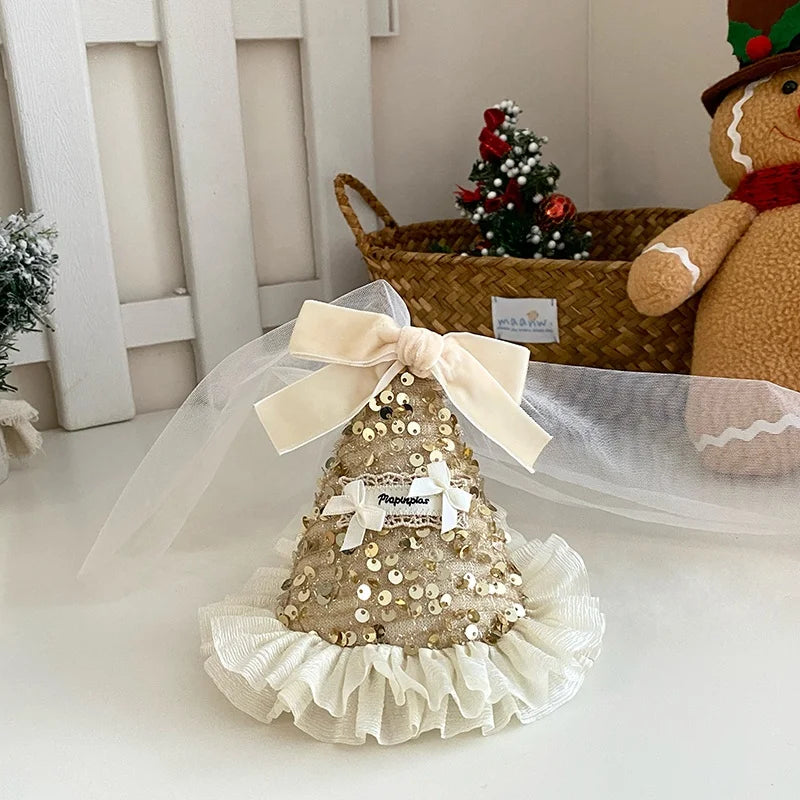 2025 Christmas Birthday Ribbon Bowknot Hair Clips for Baby Girls Sweet Cute Elegant Alligators for Kids Child Hair Accessories