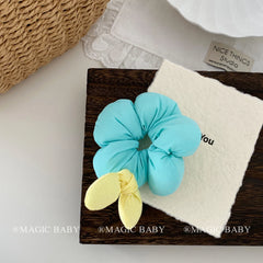 Fashion Solid Color Cute Sweet Bowknot Scrunchies for Baby Girls Kawaii Elegant Hair Ties for Kids Hair Accessories in Stock