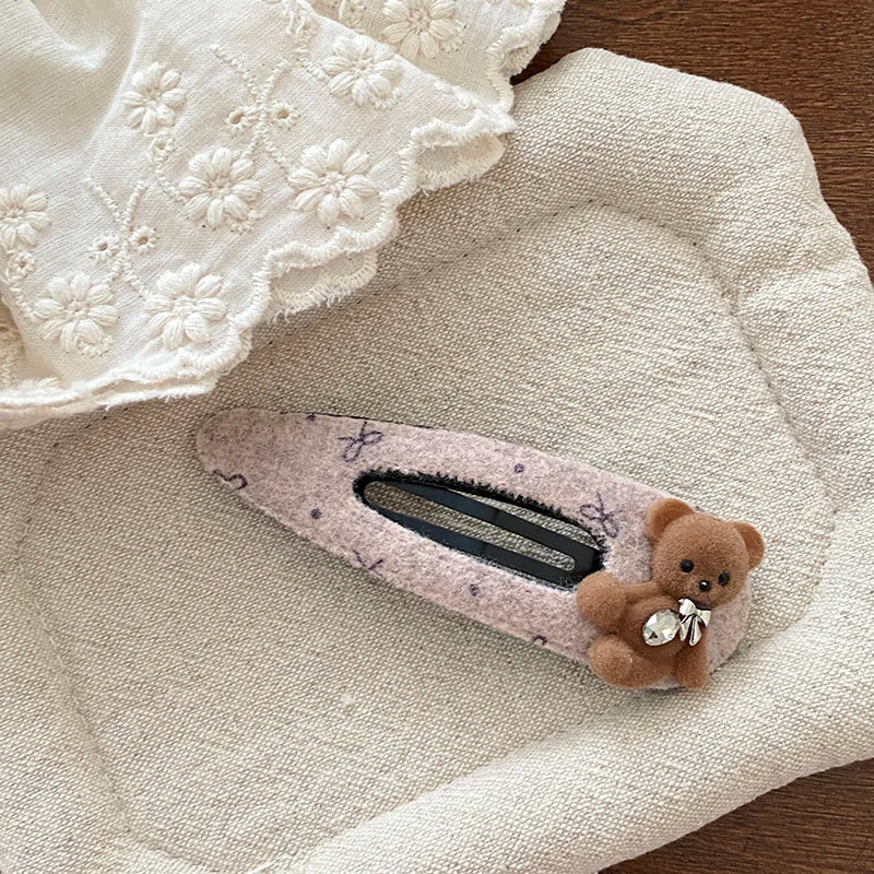 Sweet Fur Cute Animals Bowknot Hair Clips for Girls Bear Elegant Snap Clips for Women Ladies Hair Accessories Chinese Supplier