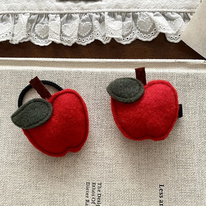 Fashion Cute Apple Kawaii Hair Clips for Baby Girls Stylish Alligators for Kids Children Scrunchies Hair Accessories in Stock