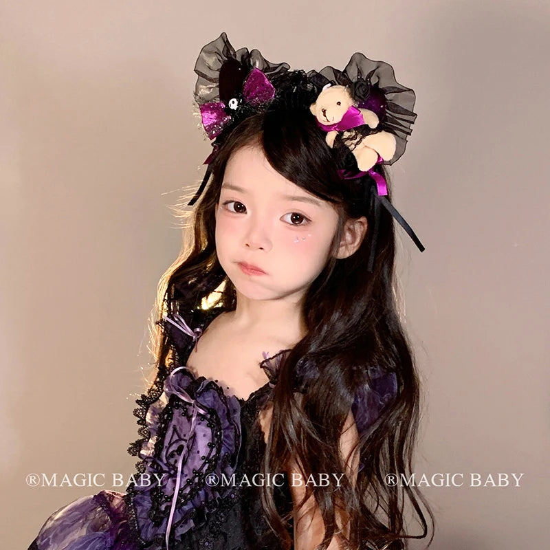 Halloween Headband for Kids Bow Pumpkin Skull Spooky Cute Hairband Children Costume Party Hair Accessories Trick or Treat Gift