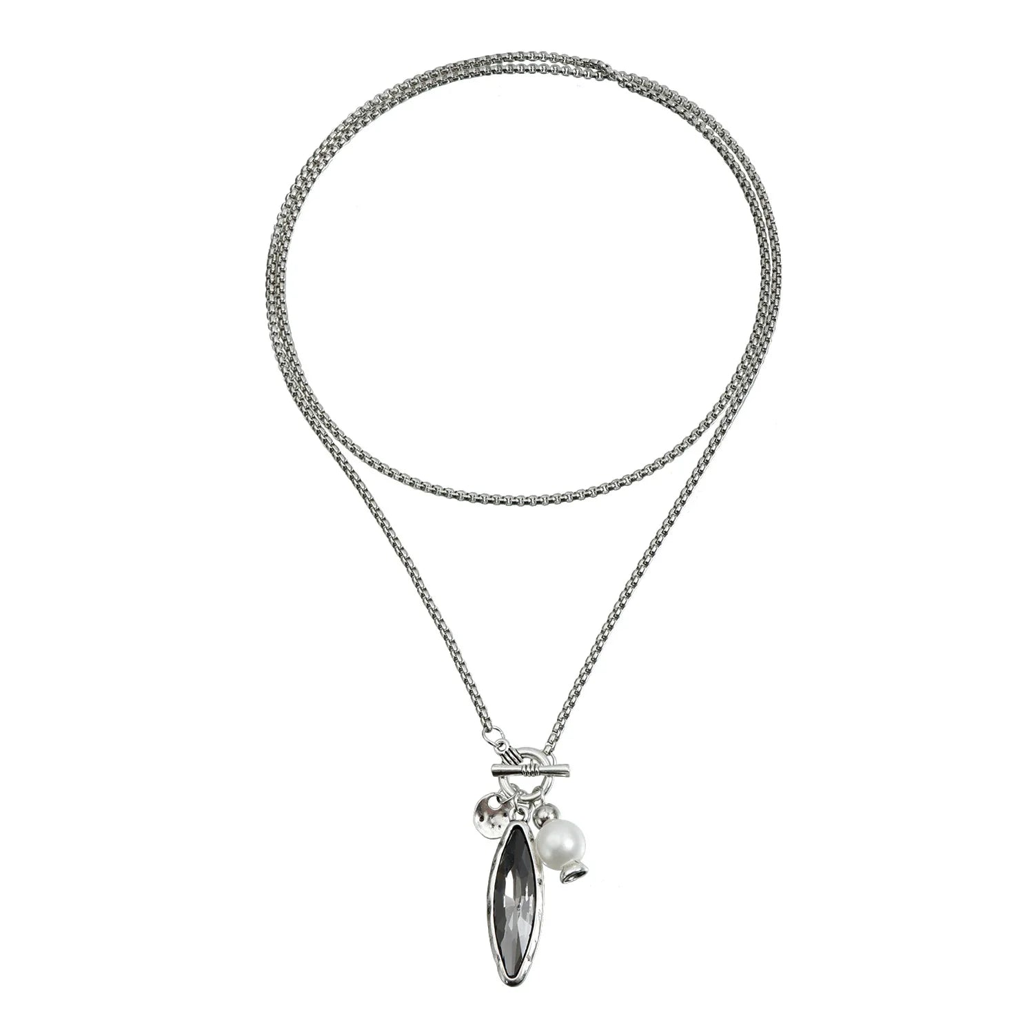 Fashion Imitation Pearl Simple Sweater Chain  Necklaces for Girls Sweet Elegant Jewellry for Women Ladies Accessories Wholesale