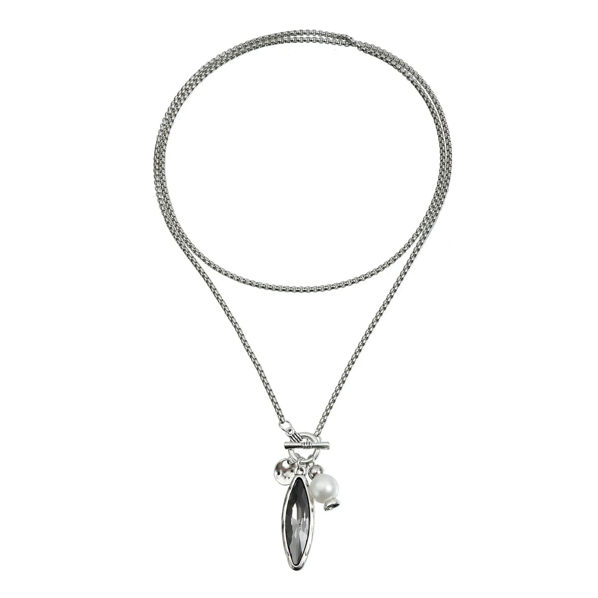 Fashion Imitation Pearl Simple Sweater Chain  Necklaces for Girls Sweet Elegant Jewellry for Women Ladies Accessories Wholesale
