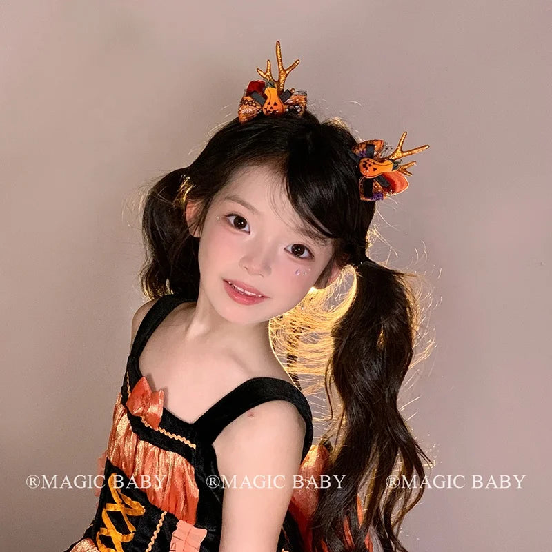 2025 Halloween Hair Clip for Kids Spider Bat Pumpkin Witch Ghost Spooky Hairpins Children Costume Party Hair Accessories Chic