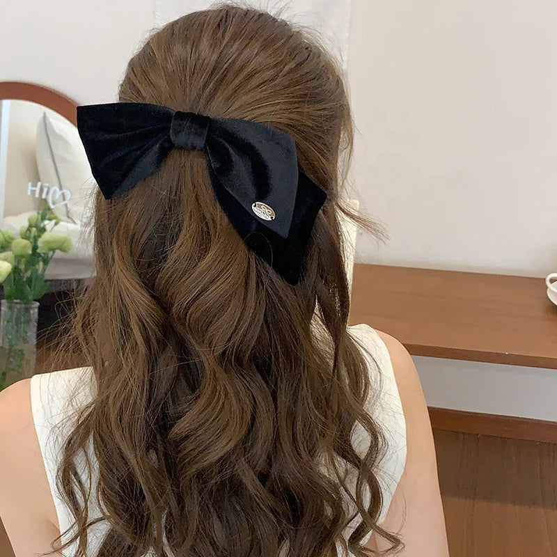 Simple Sweet Fashion Solid Color Bowknot Hair Clips for Girls Elegant Minimalistic Barrettes for Women Ladies Hair Accessories