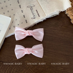 Solid Color Sweet Cute Bowknot Hair Clips for Baby Girls Princess Style Kawaii Alligators for Kids Children Hair Accessories