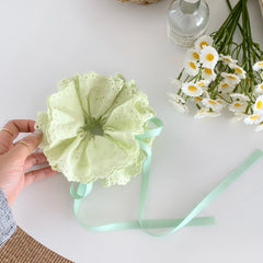 Kids Solid Color Ribbon Adjustable Medium Scrunchies Ponytail Holder Fashion Elegant in Stock Hair Ties Accessories for Children