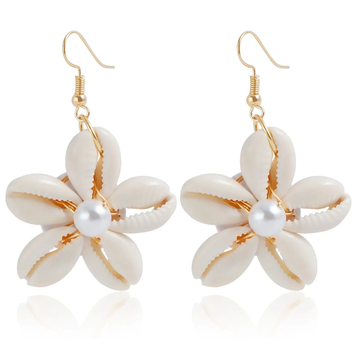 Fashion Beach Flower Shell Boho Necklaces for Girls Sweet Earrings for Women Ladies Jewelry Sets Suits Accessories Wholesale