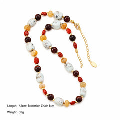 Women Colorful Fashion Natural Tiger Eye Stone Black Hematite Necklace Factory Price Wholesale in Stock Trendy Jewelry for Daily