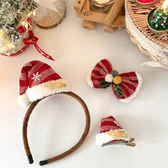 Female 2025 Hot Sale Christmas Festival Hairbands Barrette Fashion Lovely Beauty Hair Clips Headbands Accessories Set for Girls