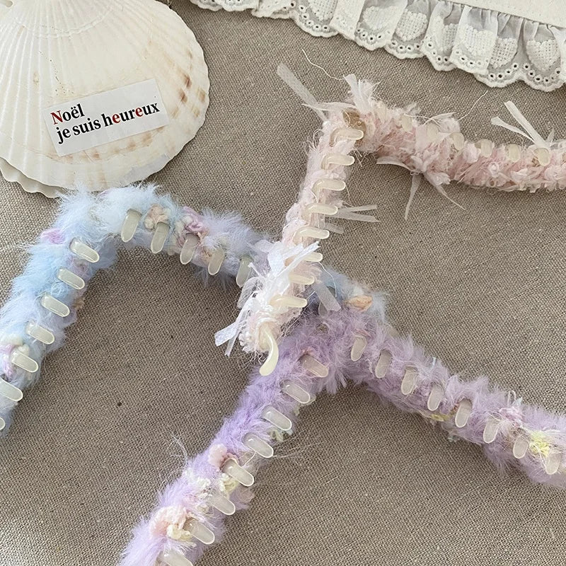 Women Winter Autumn Fluffy Hot Sale Banana Clips Fashion Sweet Trendy Elegant Wholesale in Stock Hair Clips Accessory for Daily