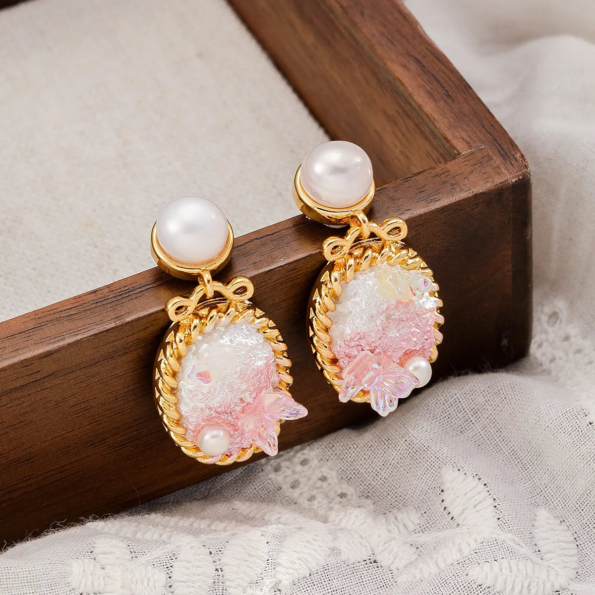 Female New Design Pink Green Blue Freshwater Pearl S925 Silver 18k Gold-plated Earring Low MOQ in Stock Elegant Glitter Jewelry