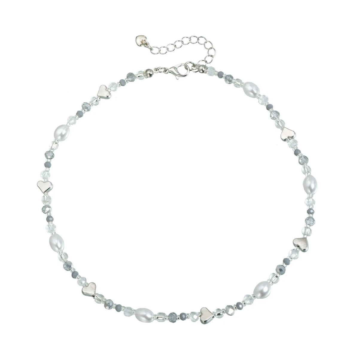 Sweet Fashion Beads Heart Shaped Trendy Necklaces for Girls Stylish Glamorous Jewelry for Women Ladies Accessories Wholesale