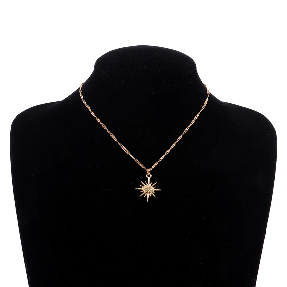 Fashion Simple Sweet Sun Trendy Necklaces for Girls Stylish Elegant Glamorous Jewelry for Women Ladies Accessories Wholesale