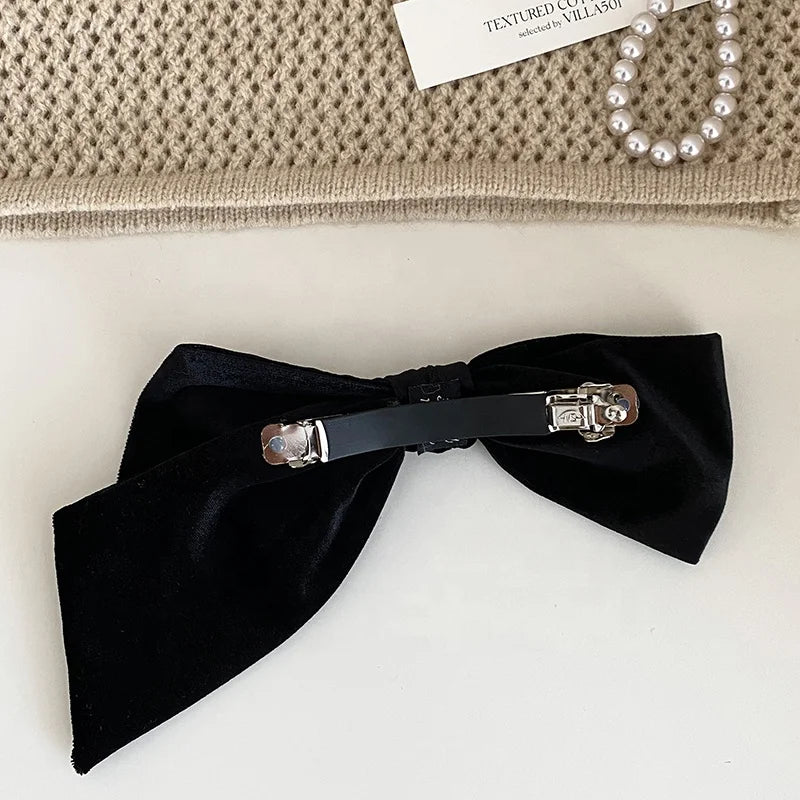 Simple Sweet Fashion Solid Color Bowknot Hair Clips for Girls Elegant Minimalistic Barrettes for Women Ladies Hair Accessories