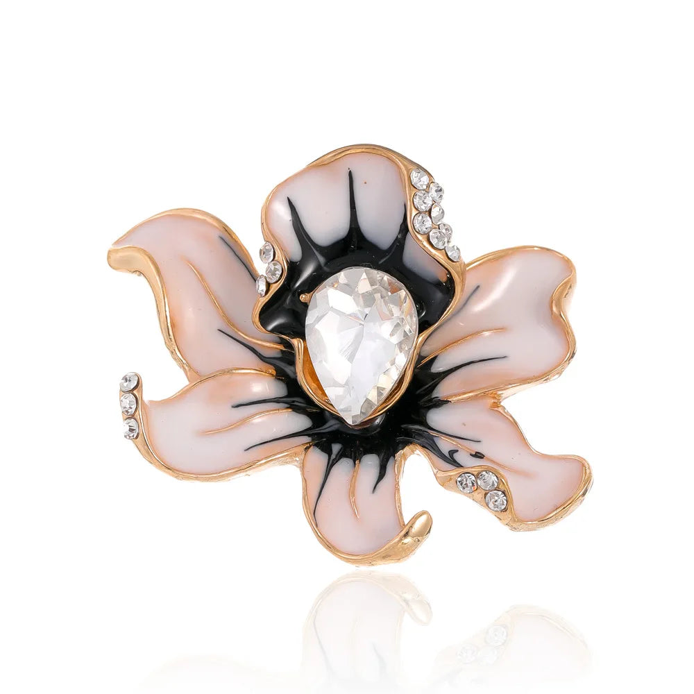 Fashion Flowers Glitter Luxury Sparking Brooches for Girls Sweet Pins Jewelry for Women Ladies Accessories Wholesale New Design