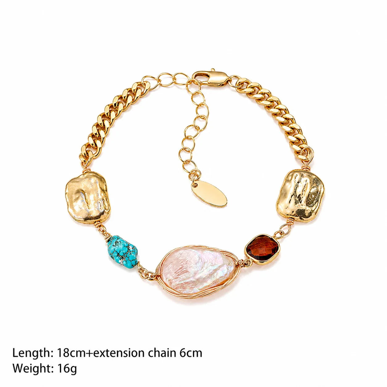 Fashion Turquoise Baroque Pearl Natural Stone Freshwater Pearl Bracelets for Girls Vintage Jewelry for Women Ladies Wholesale
