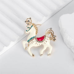 Fashion Animals Horse Sweet Cute Brooches for Girls Stylish Glamorous Pins Jewelry for Women Ladies Accessories Wholesale Chic