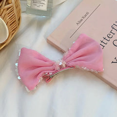 Classic Solid Color Glitter Lustrous Hair Clips for Baby Girls Sweet Cute Bowknot Alligator for Kids Children Hair Accessories