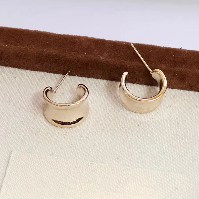 Simple Trendy Chic Minimalistic Hoop Earrings for Girls Sweet Elegant Charms Jewelry for Women Ladies Accessories Wholesale