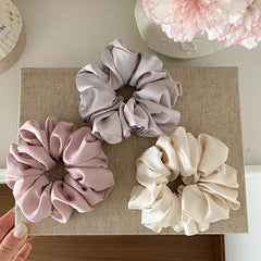 Women Large Solid Color Ponytail Holder Scrunchies Fashion Elegant Simple Wholesale in Store Hair Ties Accessories for Daily Use