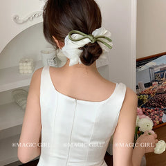 2025 Hot Sale Elegant Scunchies Solid Color Ribbon Bowknot Hair Ties for Women & Girls Classic Fashion & Sweet Style Accessory