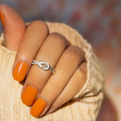 Women's Knot Open Rings Adjustable Minimalist Band With Cubic Zirconia Ring Sweet Cute Elegant Fashion Jewelry Gift Wholesale