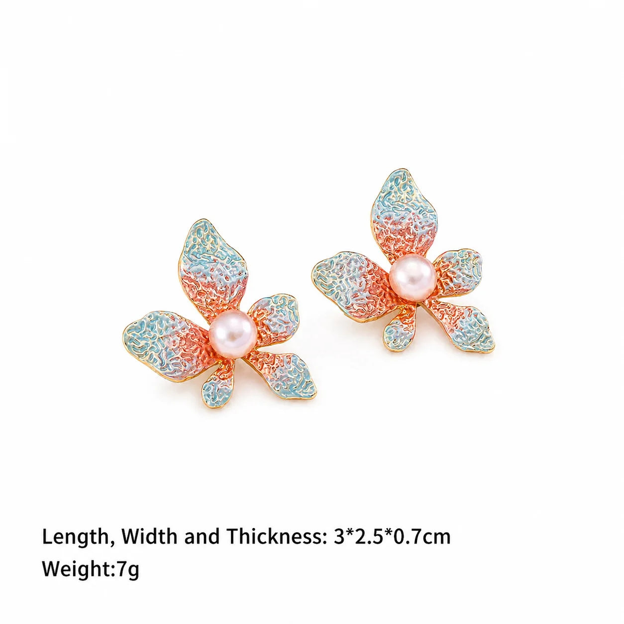 Fashion S925 Silver Flower Freshwater Pearl Copper 18K Gold Plated Stud Earrings for Girls Bold Jewelry for Women Lady Wholesale