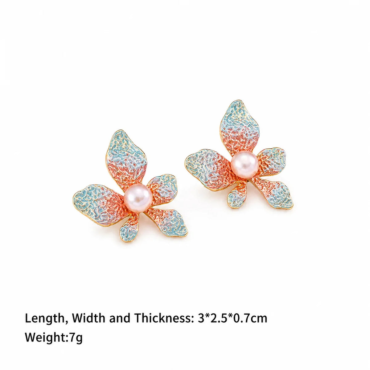 Fashion S925 Silver Flower Freshwater Pearl Copper 18K Gold Plated Stud Earrings for Girls Bold Jewelry for Women Lady Wholesale