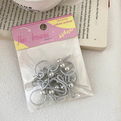 Girls Imitation Pearl Solid Colored Thick Thin Hair Scrunchies Fashion Simple Sweet in Stock Hair Ties Accessory for Kids Daily