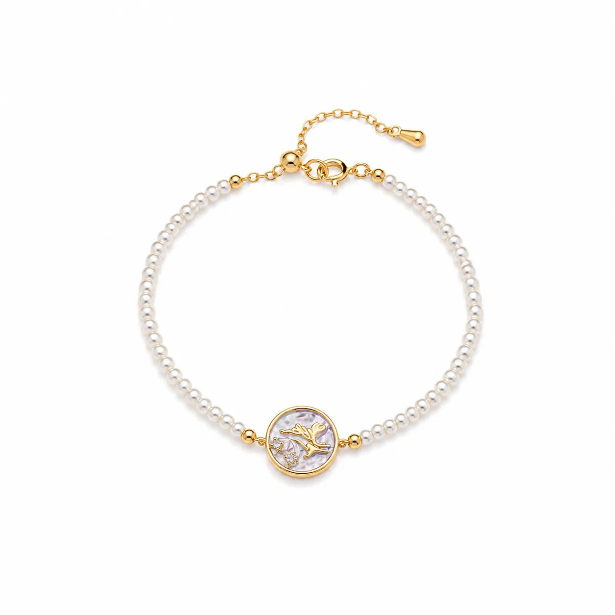 Fashion Pearl Hand-Painted Drip Glaze Elegant Bracelets for Girls Sweet White Zircon Jewelry for Women Ladies Wholesale Bulk