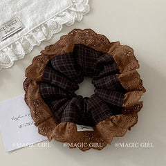 Female Solid Colored Large Scrunchies Elegant Fashion Simple Customized Bulk Order in Stock Hair Ties Accessory for Causal Use