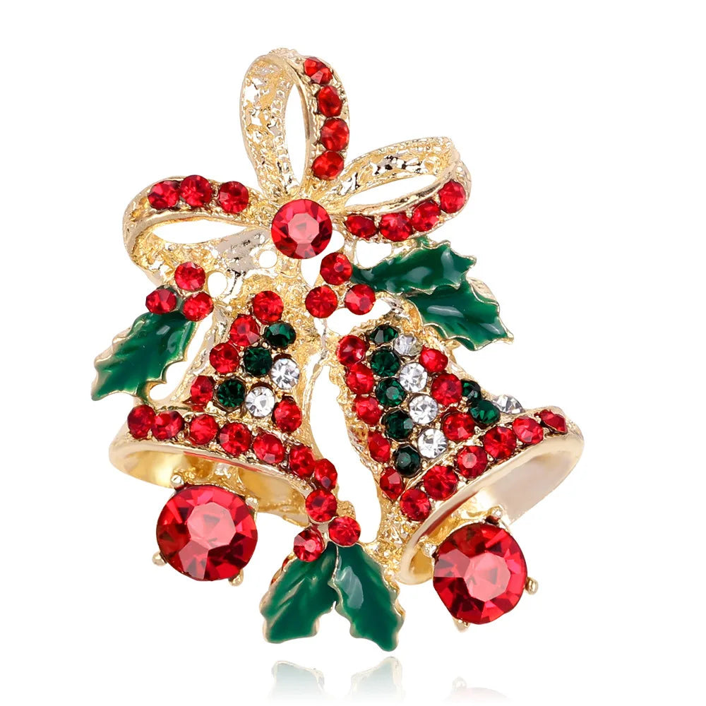 Fashion Christmas Sweet Glitter Cute Brooches for Girls Trendy Stylish Sparkle Luxury Santa Pins Jewelry for Women Accessories