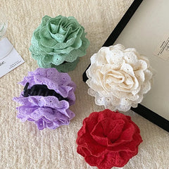 Solid Color Fashion Flower Hair Claw Clips for Girls Chic Trendy Elegant Haarspange for Women Ladies Hair Accessories Graceful