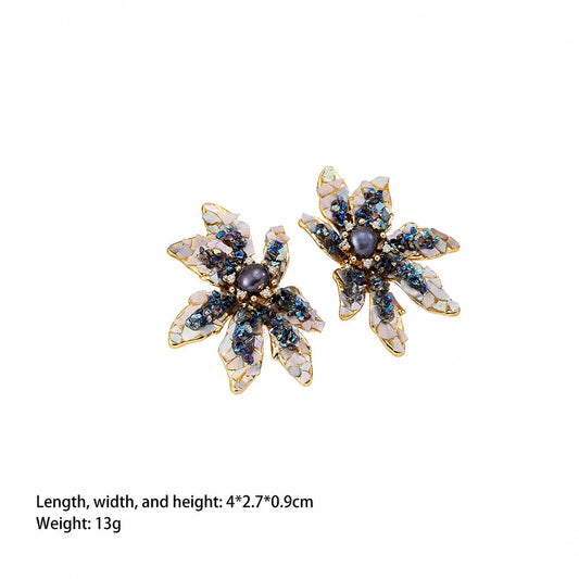 Fashion Freshwater Pearl S925 Silver 18K Gold Shell Stud Earrings for Girls Natural Stone Jewelry for Women Ladies Wholesale