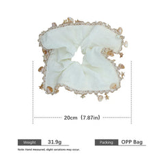 Elegant Simple Solid Color Scrunchies Vintage Shell Starfish Beach Hair Ties for Women Girls Chic Stylish Hair Accessories for
