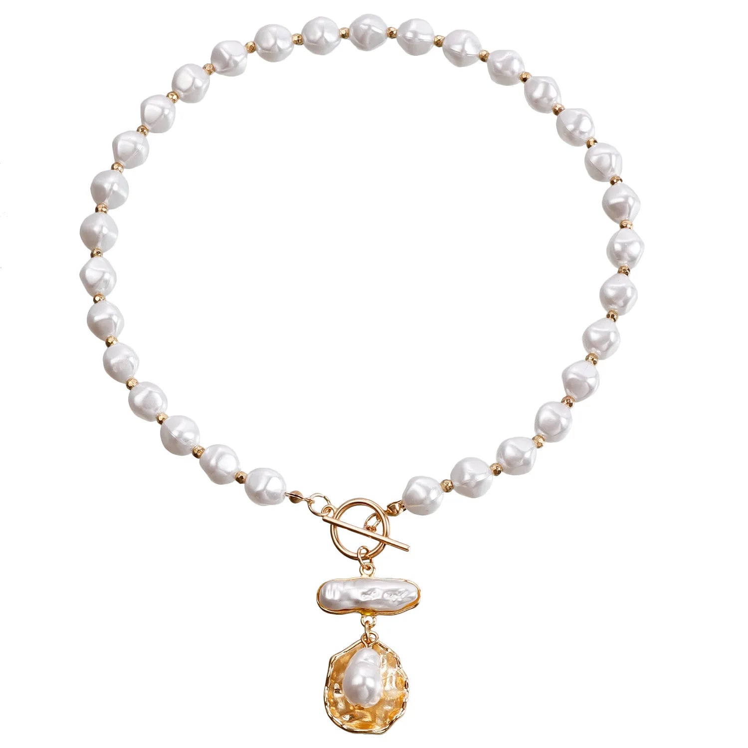 Fashion Imitation Pearl Beads Sweet Necklaces for Girls Elegant French Style Glamorous Charms Jewelry for Women Lady Accessories