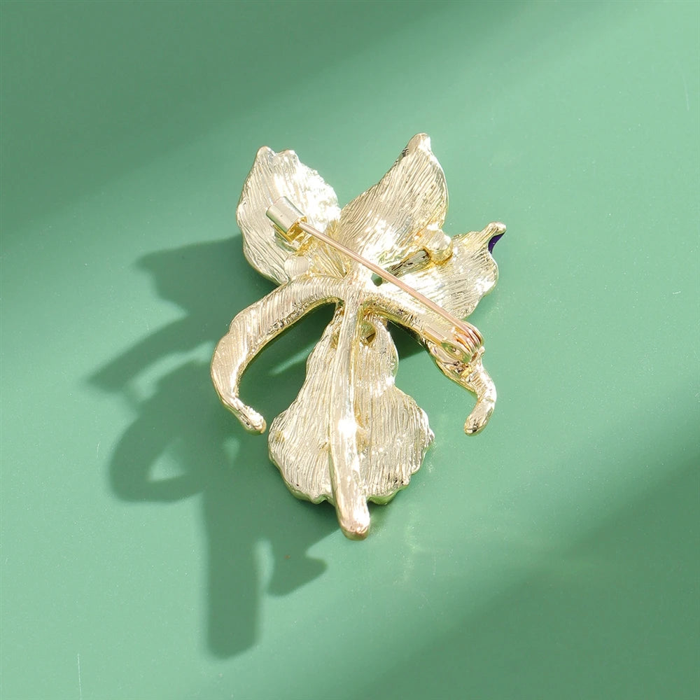 Fashion Flowers Glitter Elegant Brooches for Girls Stylish Trendy Glamorous Charms Pins Jewelry for Women Ladies Accessories