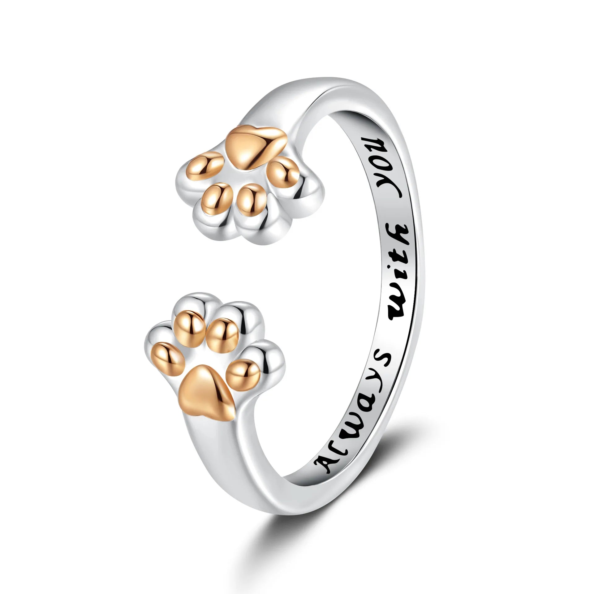 European and American Fashion Paw Open Ring Tail Cute Customizable Special Rings for Men Women Adjustable Accessories Wholesale