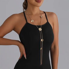 Fashion Simple Minimalistic Long Sweater Chain Necklace for Girls Elegant Trendy Jewelry for Women Ladies Accessories Wholesale