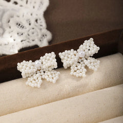 Fashion Pearl Butterfly Bowknot Stud Earrings for Girls Sweet Elegant Trendy Jewelry for Women Ladies Wholesale China Factory