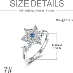 Snowflake Rotating Adjustive Rings Women's Light Luxury High-end Finger Ring for Christmas Party Wedding Accessories Wholesale