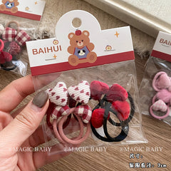 Mini Cute Star Heart Shaped Scrunchies for Baby Girls Fashion Trendy Sweet Hair Ties for Kids Children Hair Accessories in Stock