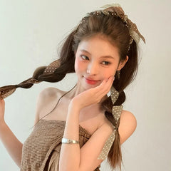 Hot Sale Women Red Green Ribbon Dots Comb Headband Fashion Elegant Wholesale in Stock Hairbands Accessories for Female Daily