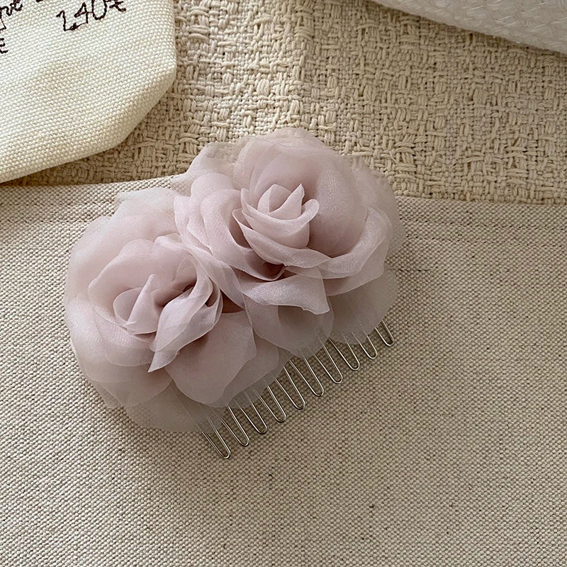 Fashion Sweet Flower Floral Trendy Stylish Comb for Girls Elegant Graceful Hair Accessories in Stock Chinese Supplier Cute