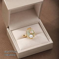 Fashion Vintage Pearl Elegant Rings for Girls Sweet Jewelry for Women Ladies Wholesale China Manufacturer Trendy Flower Bulk