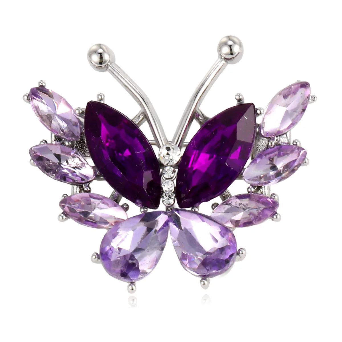 Fashion Butterfly Sweet Glitter Sparking Rhinestone Brooches for Girls Trendy Charms Pins Jewelry for Women Ladies Accessories