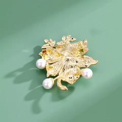 Fashion Flowers Rhinestone Glitter Sparkle Brooches for Girls Sweet Elegant Pins Jewelry for Women Ladies Accessories Wholesale