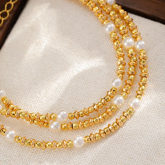 Ladies Glass Pearl 18k Gold-plated Simple Bracelet Fashion Dainty Charms Factory Price Low MOQ in Stock Jewelry for Women Daily