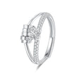The opening is adjustable. / Butterfly - silver